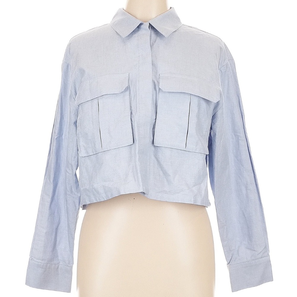 Zara Women's Light Blue Utility Jacket